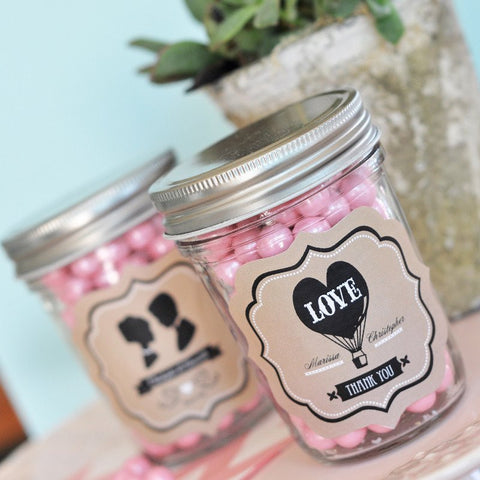 Mason Jars with Custom Vintage Labels