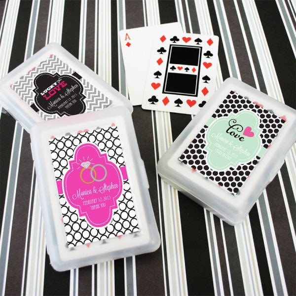 Personalized Country Wedding Favor Playing Cards