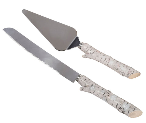 Birch Cake Knife and Server Set