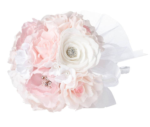blush pink bouquet with rhinestone