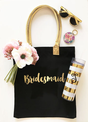 Bridal Party Black Tote Bag