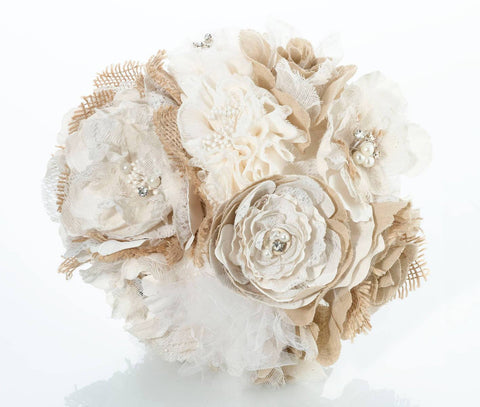 burlap and flower bouquet