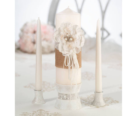 burlap lace unity candle
