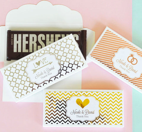 Personalized Metallic Foil Chocolate Bar Wrappers