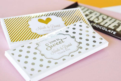 Personalized Metallic Foil Chocolate Bar Wrappers