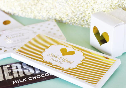Personalized Metallic Foil Chocolate Bar Wrappers