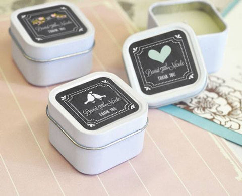 Personalized Chalkboard Square Candle Tins