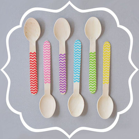 Chevron Wooden Spoons (set of 20)