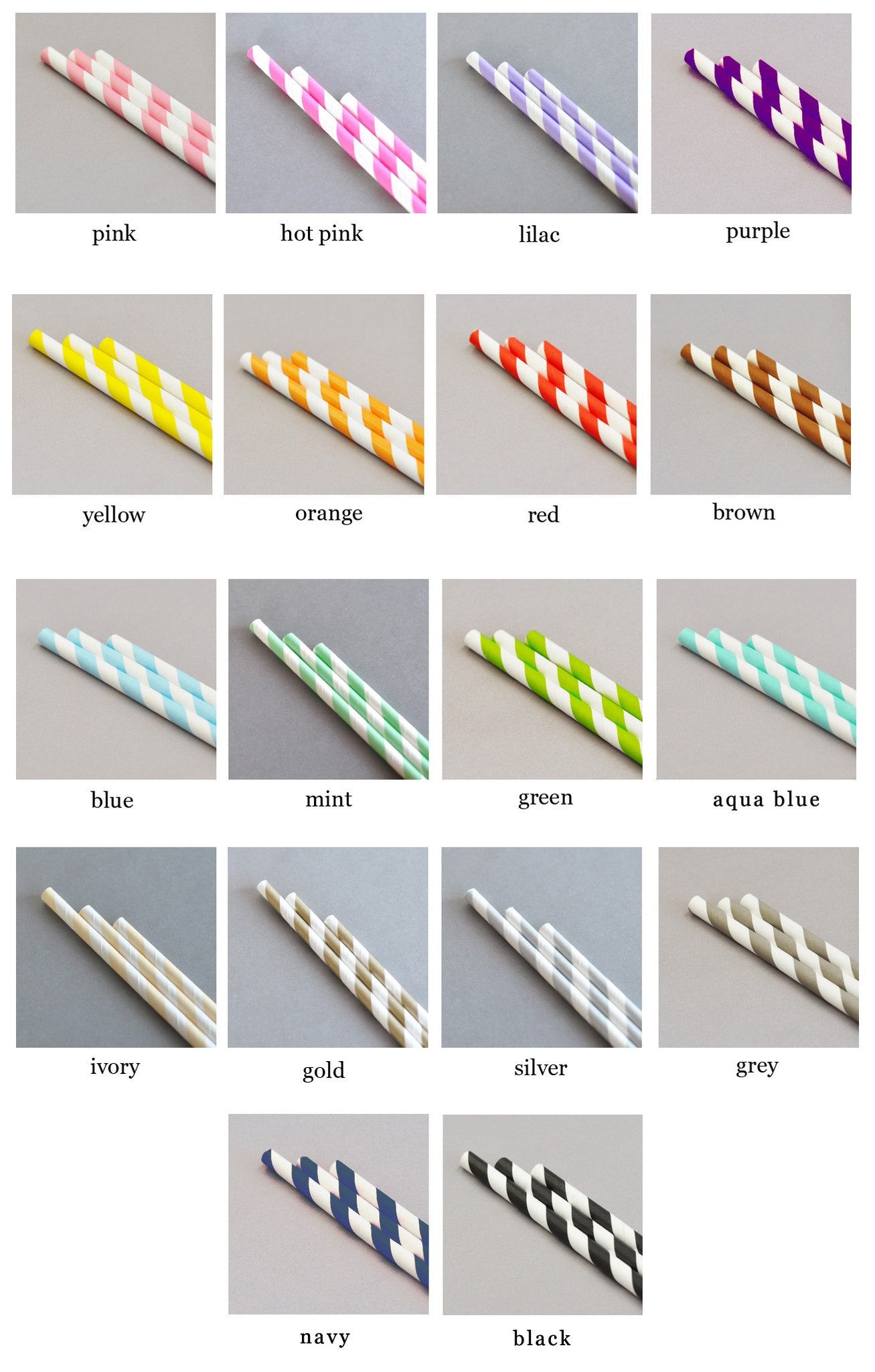 Striped Paper Straws