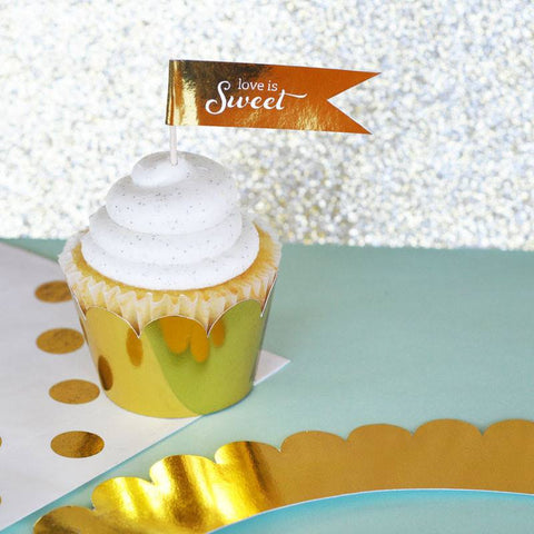 Metallic Gold & Silver Cupcake Wrappers (Set of 12)