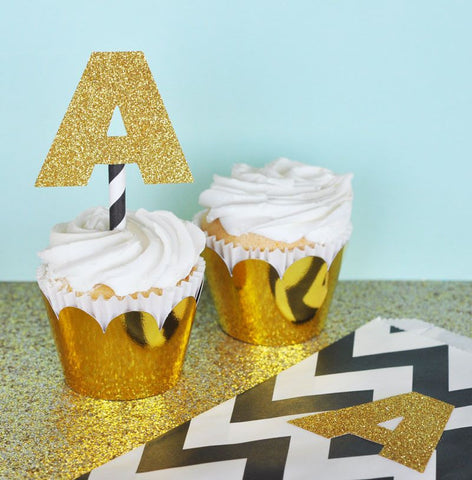 Metallic Gold & Silver Cupcake Wrappers (Set of 12)