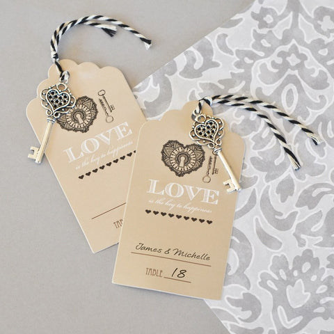"Key to Happiness" Wedding Escort Cards