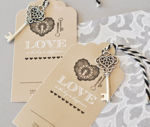 "Key to Happiness" Wedding Escort Cards