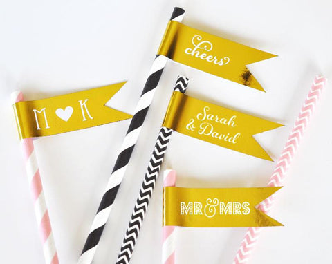 Personalized Metallic Foil Flag Labels