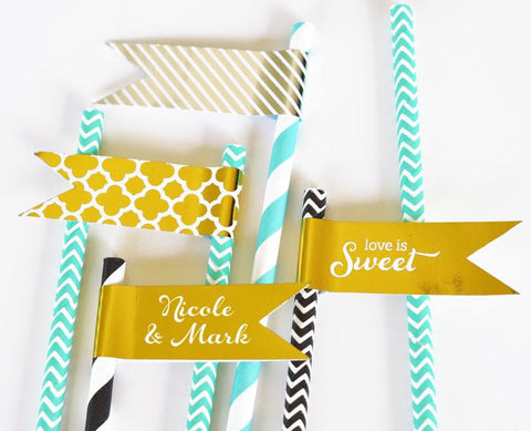 Personalized Metallic Foil Flag Labels