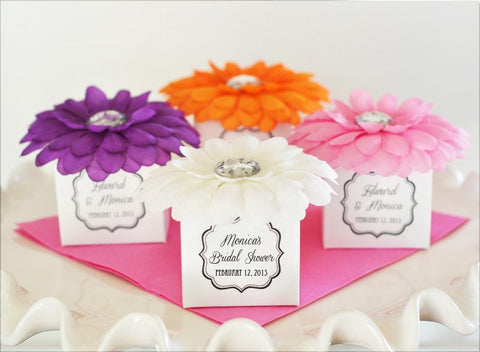 Personalized Flower Topped Favor Boxes (set of 12)