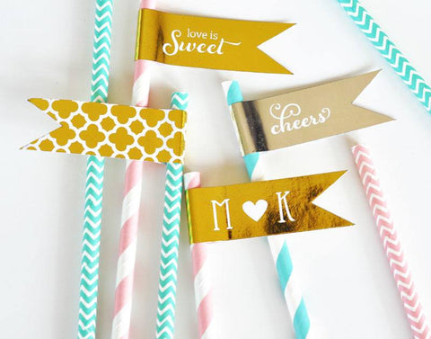 Personalized Metallic Foil Flag Labels