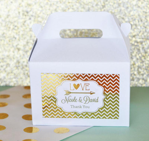 Personalized Metallic Foil Mini Gable Boxes (set of 12)