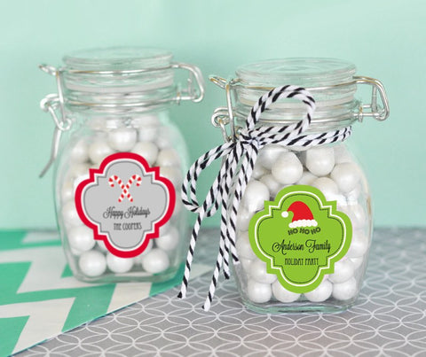 Winter Theme Glass Jars