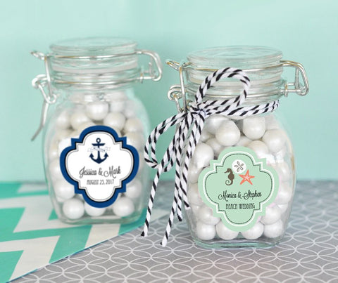 Personalized Glass Jar Favors w/ Swing Top Lids