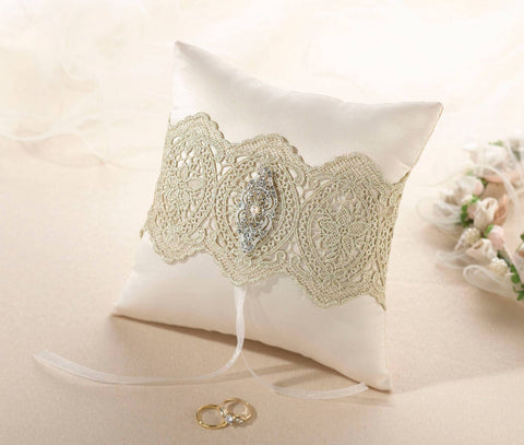 gold lace ring pillow