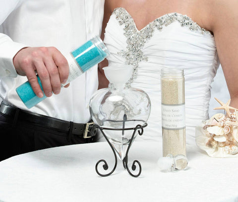 Glass-Made Heart Unity Sand Vase Set