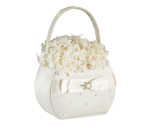 Ivory Pearl Flower Basket