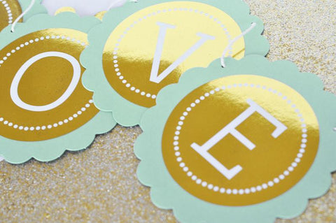 Metallic Foil Custom Letter Banner