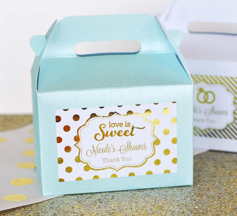 Personalized Metallic Foil Mini Gable Boxes (set of 12)