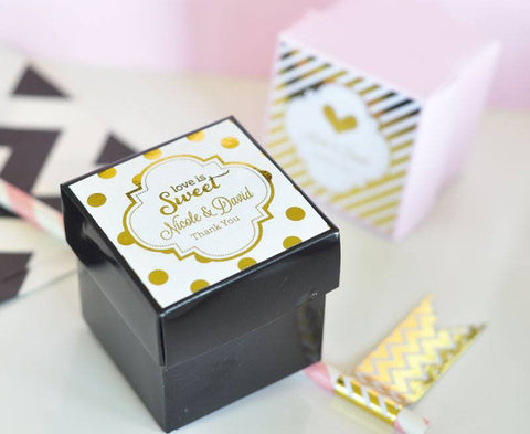 Personalized Metallic Foil Mini Favor Boxes (set of 12)