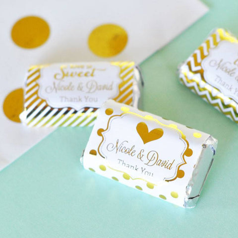 Personalized Metallic Foil Mini Candy Wrappers