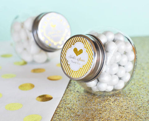 Personalized Metallic Foil Candy Jars