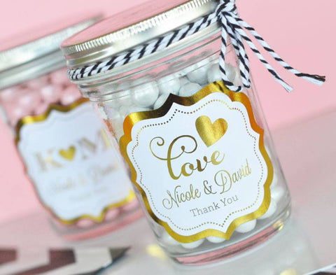 Personalized Metallic Foil Mason Jars