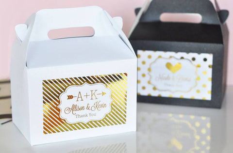 Personalized Metallic Foil Mini Gable Boxes (set of 12)