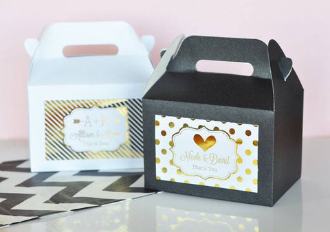 Personalized Metallic Foil Mini Gable Boxes (set of 12)