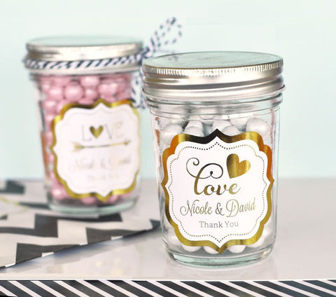 Personalized Metallic Foil Mason Jars