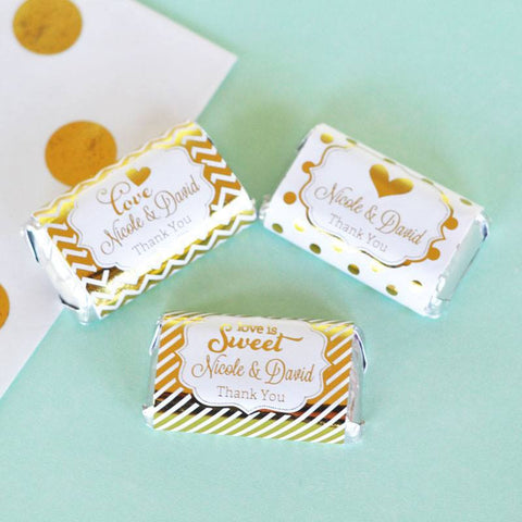 Personalized Metallic Foil Mini Candy Wrappers