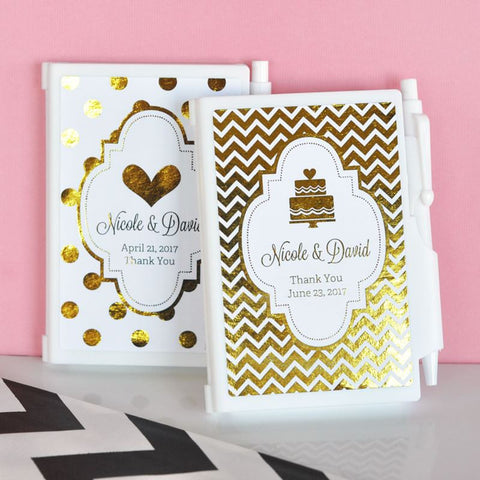 Personalized Metallic Foil Notebook Favors