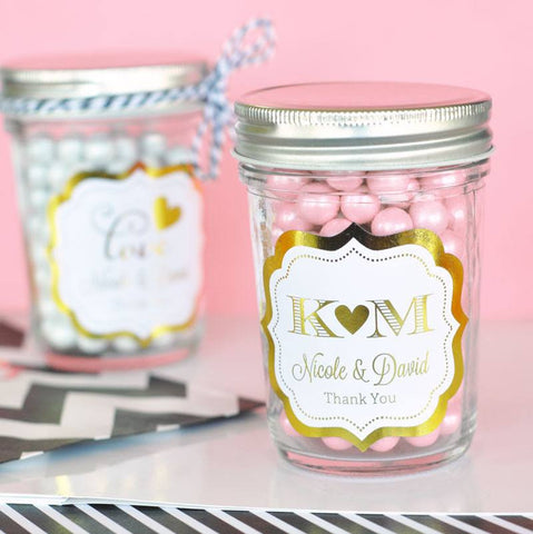 Personalized Metallic Foil Mason Jars