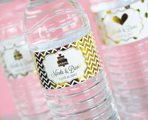 Personalized Metallic Foil Water Bottle Labels
