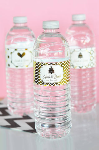 Personalized Metallic Foil Water Bottle Labels