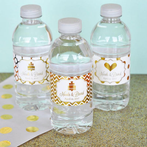 Personalized Metallic Foil Water Bottle Labels