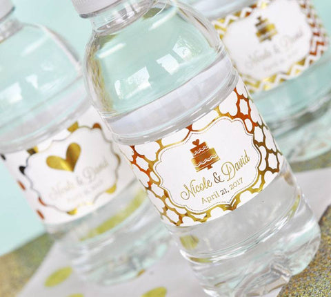Personalized Metallic Foil Water Bottle Labels