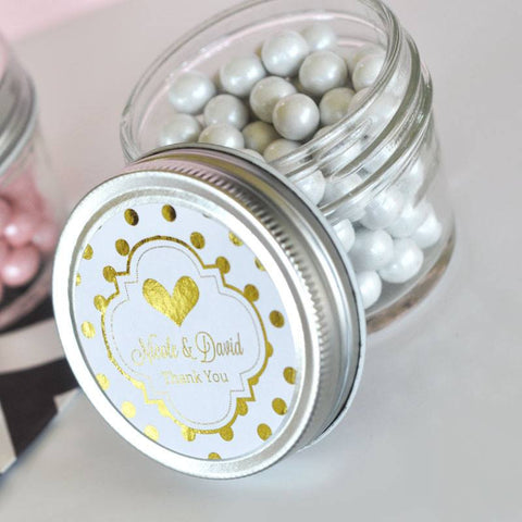 Personalized Metallic Foil Mini Mason Jars