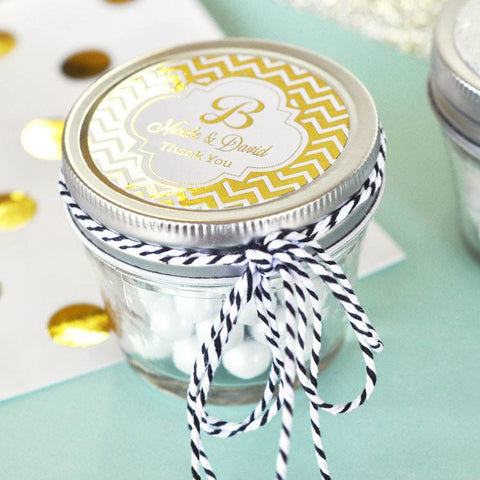 Personalized Metallic Foil Mini Mason Jars