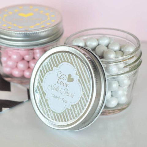 Personalized Metallic Foil Mini Mason Jars