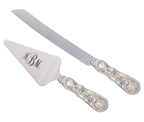 Monogram Knife and Cake Server Set