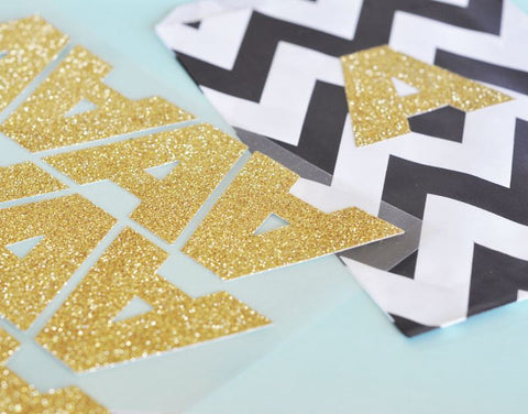 Gold Glitter Monogram Stickers (set of 24)