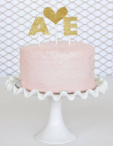 Gold Glitter Monogram Stickers (set of 24)