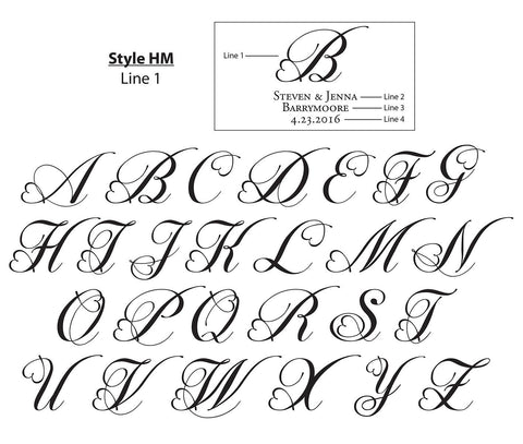 Monogrammed Champagne Flutes Text Style